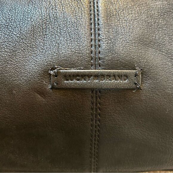 LUCKY BRAND Black Leather Purse Hobo Handbag - Picture 7 of 7